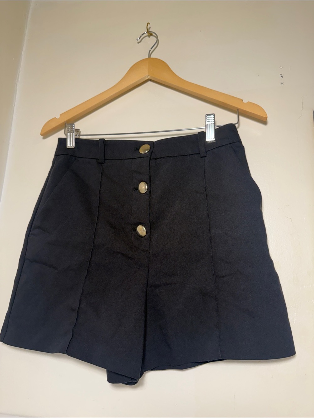 Zara Black Tailored High-Rise Shorts